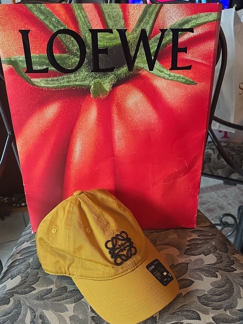 Loewe Yellow Anagram Embroidered Baseball Cap